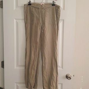 Victoria's Secret Green Linen Drawstring Pants